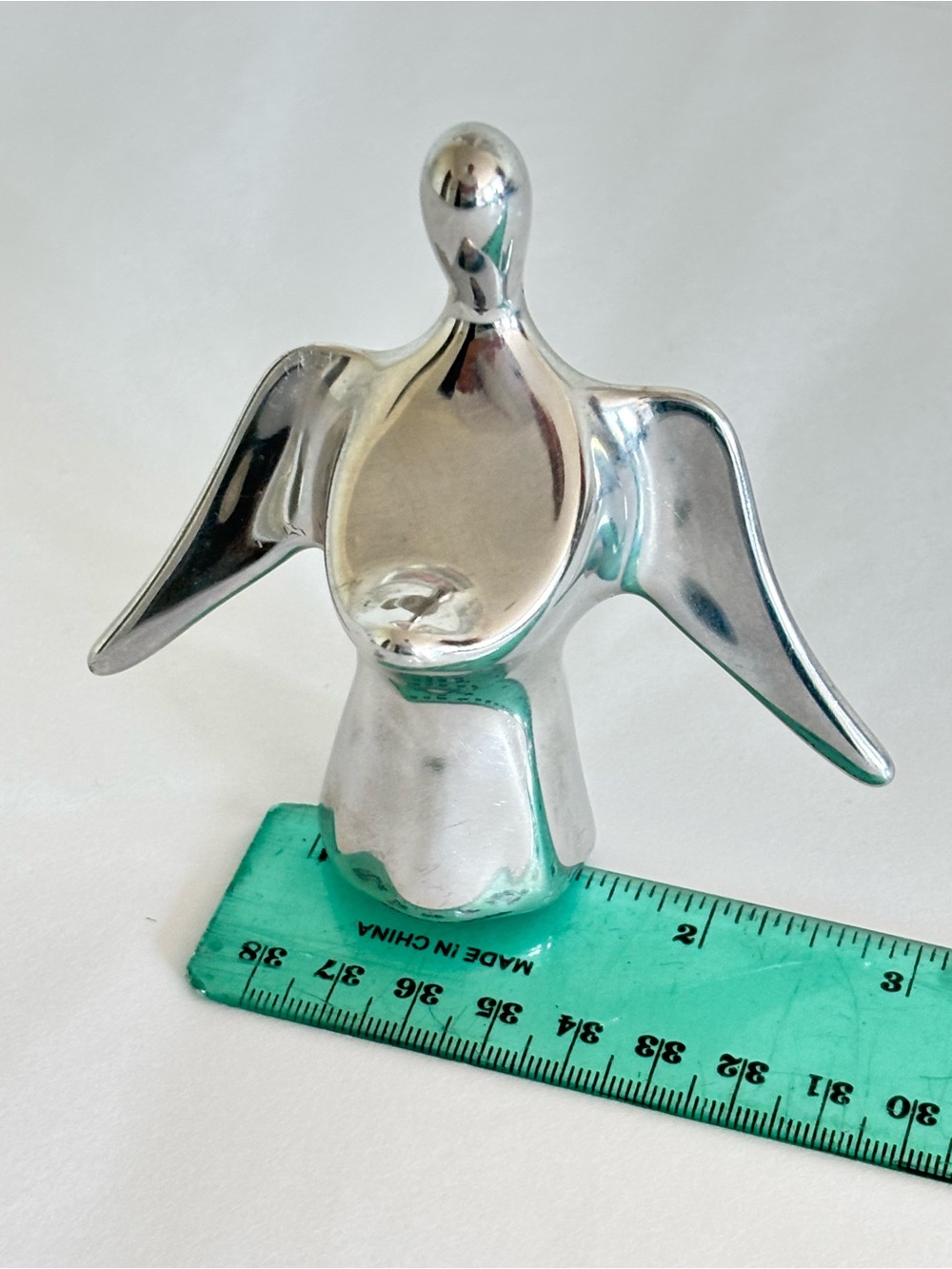 Vintage Hoselton Canada polished aluminum Angel Figurine Sculpture signed 1965 - Picture 8 of 8